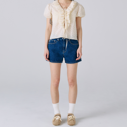 《mused》Emb Denim Shorts