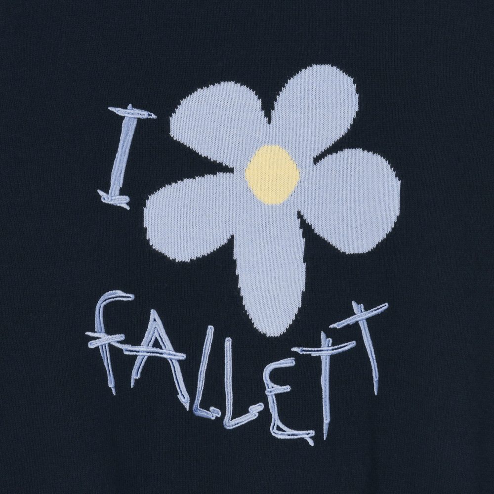 DRAWING FLOWER SHORT-SLEEVE KNIT