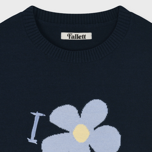 DRAWING FLOWER SHORT-SLEEVE KNIT