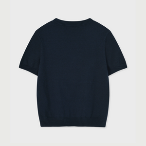 DRAWING FLOWER SHORT-SLEEVE KNIT