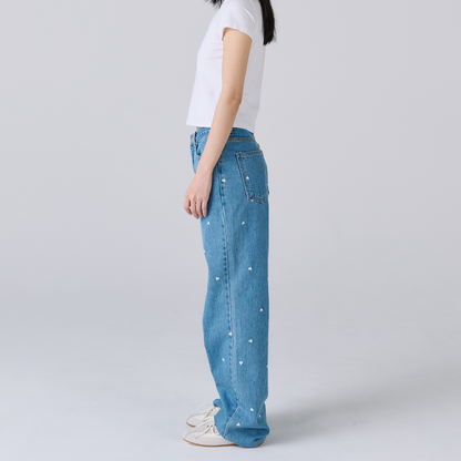 《mused》Heart Bleach Jeans