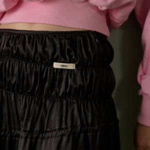 LR SHIRRING MIDI SKIRT