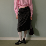 LR SHIRRING MIDI SKIRT