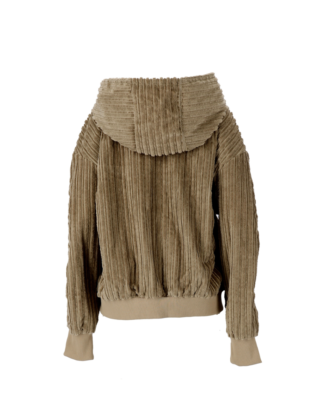 COTTON STRIPE FUR HOODY JUMPER