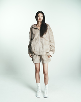 COTTON STRIPE FUR HOODY JUMPER