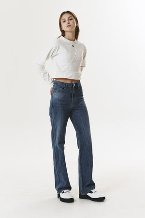 POLAR FLEECE LOGO CROP T-SHIRT