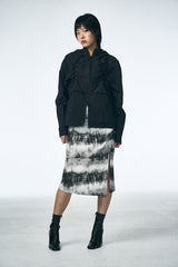 SHIRRING MIDI SKIRT_Washing film