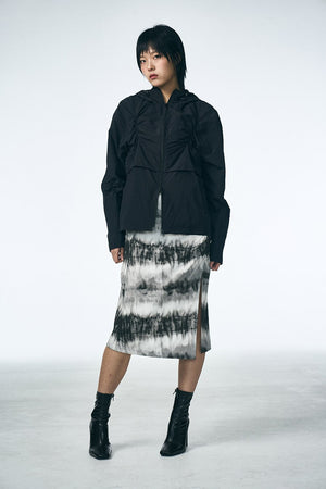 SHIRRING MIDI SKIRT_Washing film