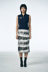 SHIRRING MIDI SKIRT_Washing film