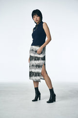 SHIRRING MIDI SKIRT_Washing film