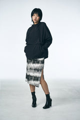 SHIRRING MIDI SKIRT_Washing film