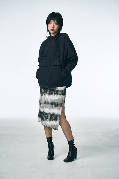 SHIRRING MIDI SKIRT_Washing film