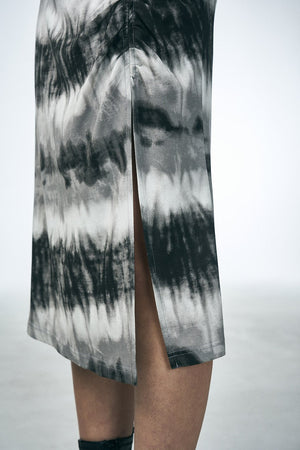 SHIRRING MIDI SKIRT_Washing film