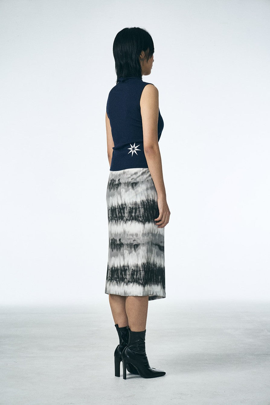 SHIRRING MIDI SKIRT_Washing film