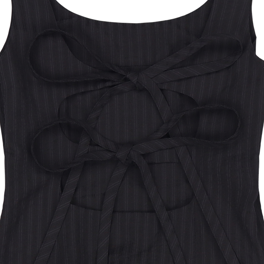 RIBBON STRAP SLEEVELESS DRESS