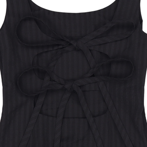RIBBON STRAP SLEEVELESS DRESS