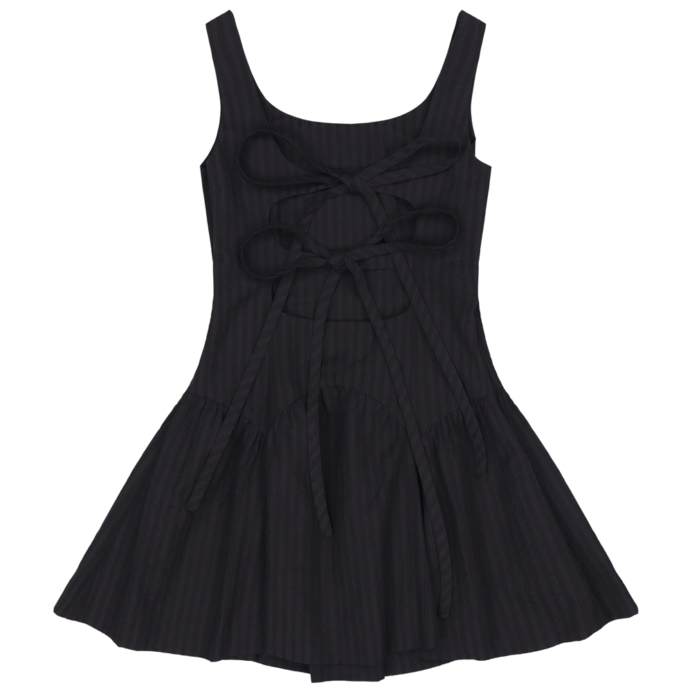 RIBBON STRAP SLEEVELESS DRESS