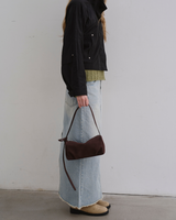 Bento bag - Suede Darkbrown
