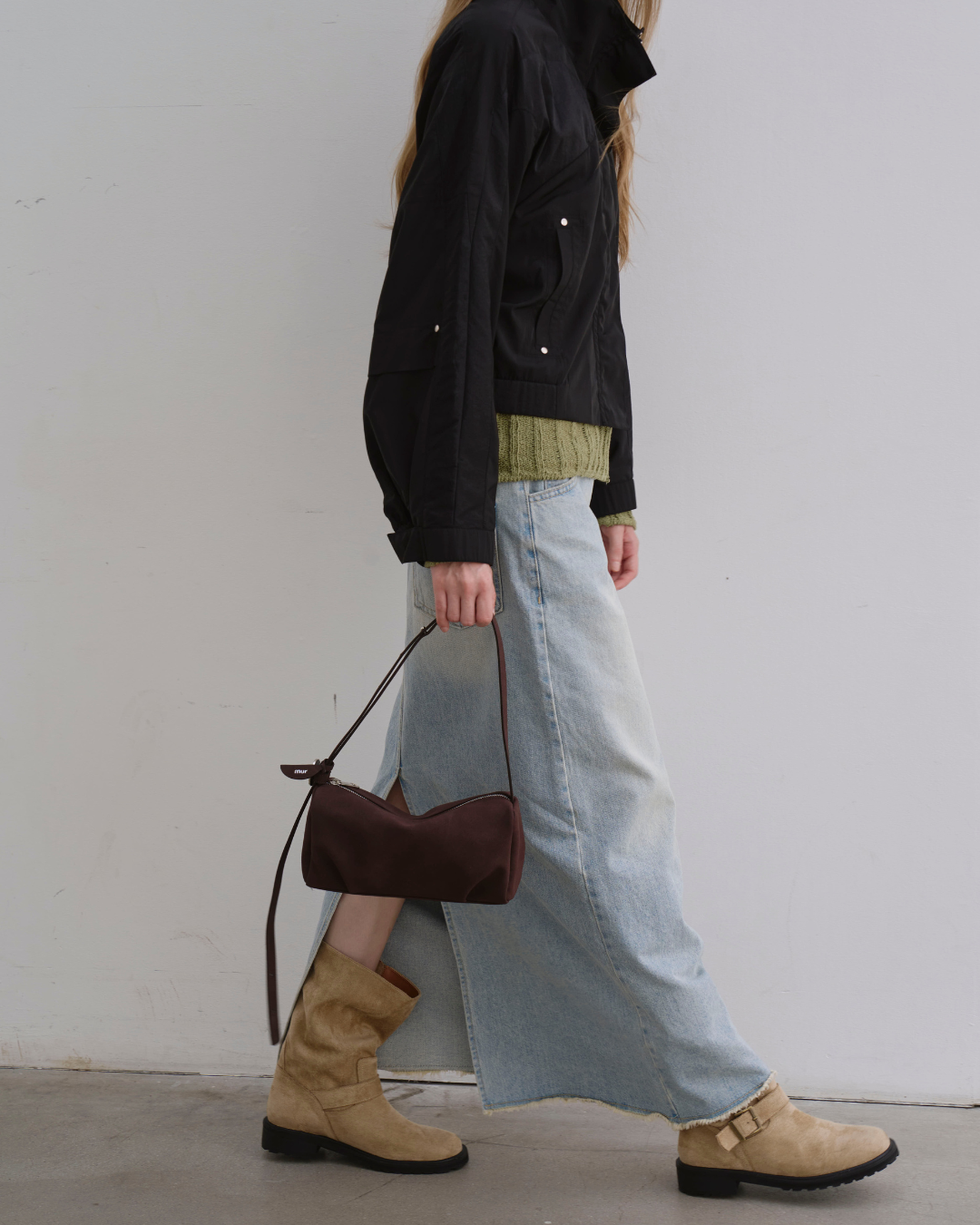 Bento bag - Suede Darkbrown