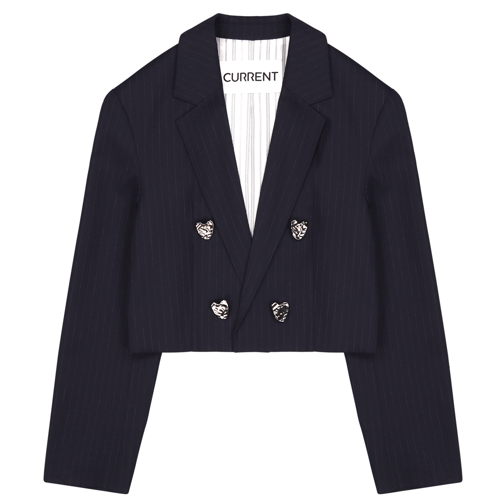 TAILOR SEMI CROP STRIPE JACKET