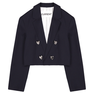 TAILOR SEMI CROP STRIPE JACKET