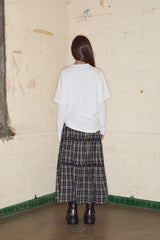 Tiered Eyelet Maxi Skirt - Check