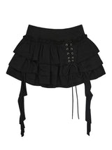3 Tiered Lace-Up Ruffle Skirt