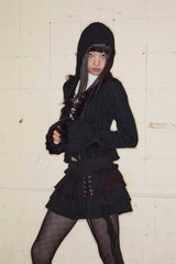 3 Tiered Lace-Up Ruffle Skirt