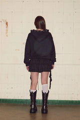 3 Tiered Lace-Up Ruffle Skirt