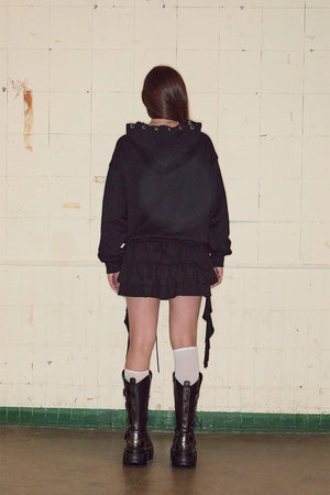 3 Tiered Lace-Up Ruffle Skirt