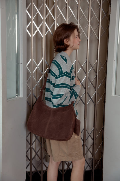 ANC SUEDE HOBO BAG & CARD WALLET SET