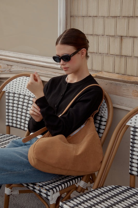 ANC SUEDE HOBO BAG & CARD WALLET SET