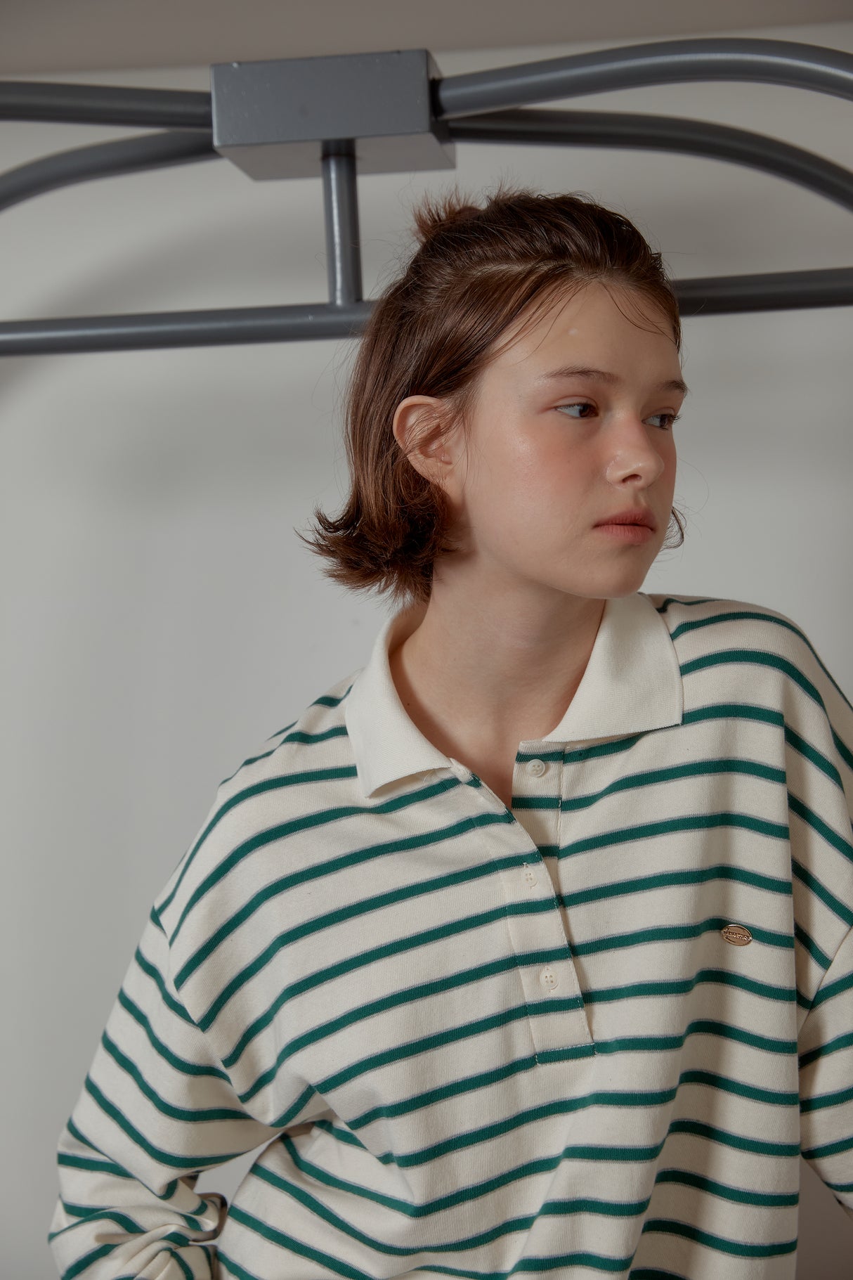 NEW STRIPE STRING RUGBY SWEATSHIRTS - Ivory