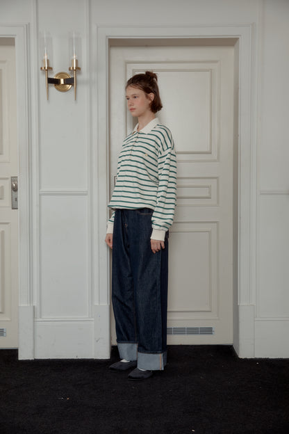 先行予約販売 - NEW STRIPE STRING RUGBY SWEATSHIRTS - Ivory