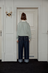 NEW STRIPE STRING RUGBY SWEATSHIRTS - Ivory