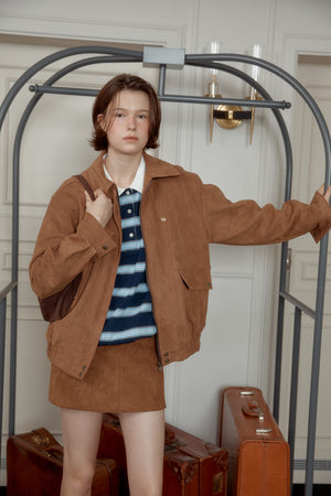 NEW STRIPE STRING RUGBY SWEATSHIRTS - Navy