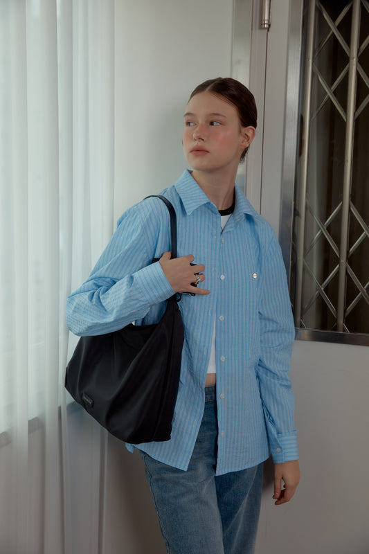 先行予約販売 - SEERSUCKER SHIRT - BLUE