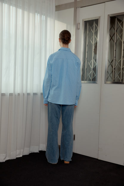 先行予約販売 - SEERSUCKER SHIRT - BLUE