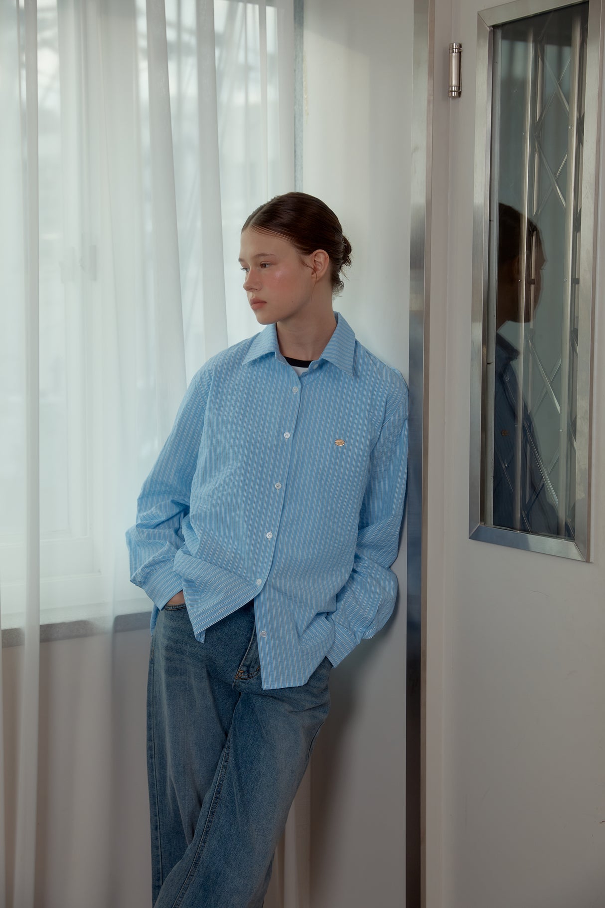 SEERSUCKER SHIRT - BLUE