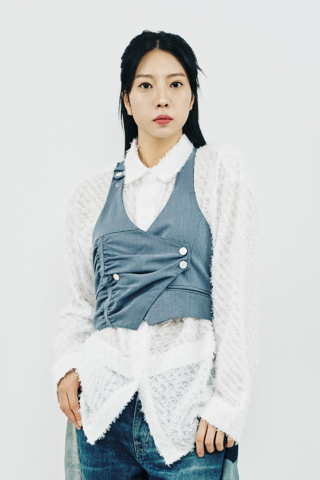 UNBLANCE SHIRRING VEST